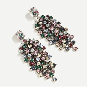NEW J. Crew Waterfall Crystal Statement Earrings